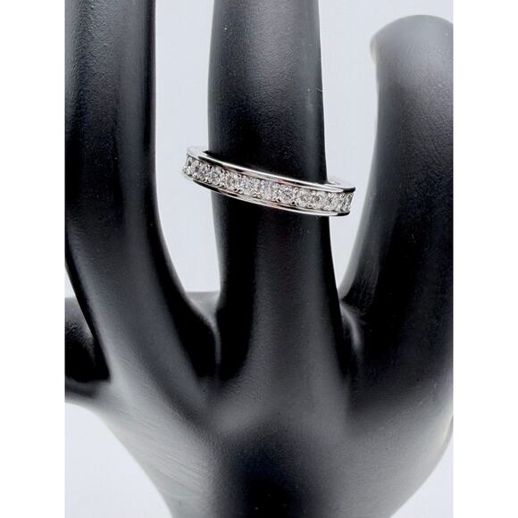 Moissanite Eternity Band Ring Size 7 – Sterling Silver Channel Set 925 - Picture 1 of 5